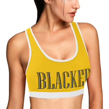 Load image into Gallery viewer, Yellow/White Women&#39;s All Over Print Sports Bra (Model T52)