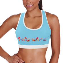 Load image into Gallery viewer, Sky Blue/White Women&#39;s All Over Print Sports Bra (Model T52)