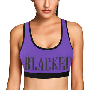 Purple/Black Women's All Over Print Sports Bra (Model T52)