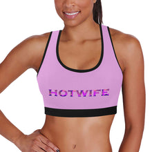 Load image into Gallery viewer, Light purple/Black Women&#39;s All Over Print Sports Bra (Model T52)