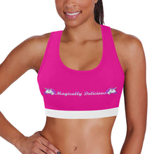 Load image into Gallery viewer, Pink/White Women&#39;s All Over Print Sports Bra (Model T52)